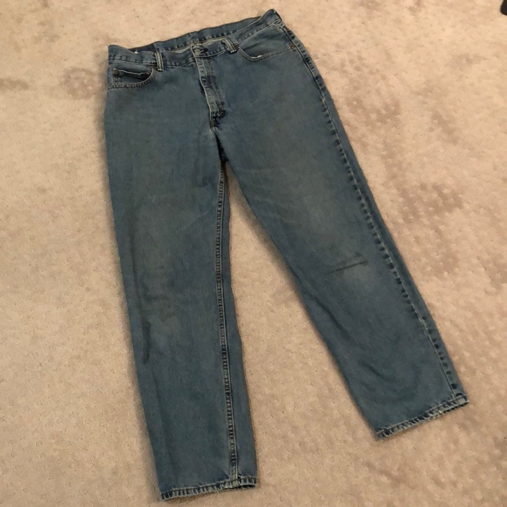Levi’s red tab 550 blue denim jeans.  36x32